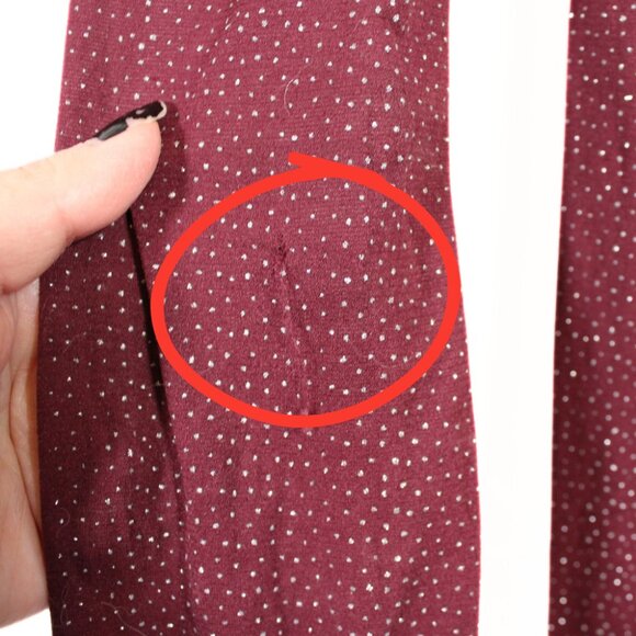 Vintage Xhilaration Burgundy Tights S/M – Silver Metallic Flecks, NWOT w/ Flaws - Picture 7 of 9